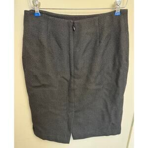 Talbots Petites Pencil Black Wool Blend Skirt Boucle Textured Career Women's 8